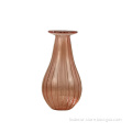 custom mini small ribbed crystal vases for home
